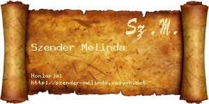 Szender Melinda névjegykártya